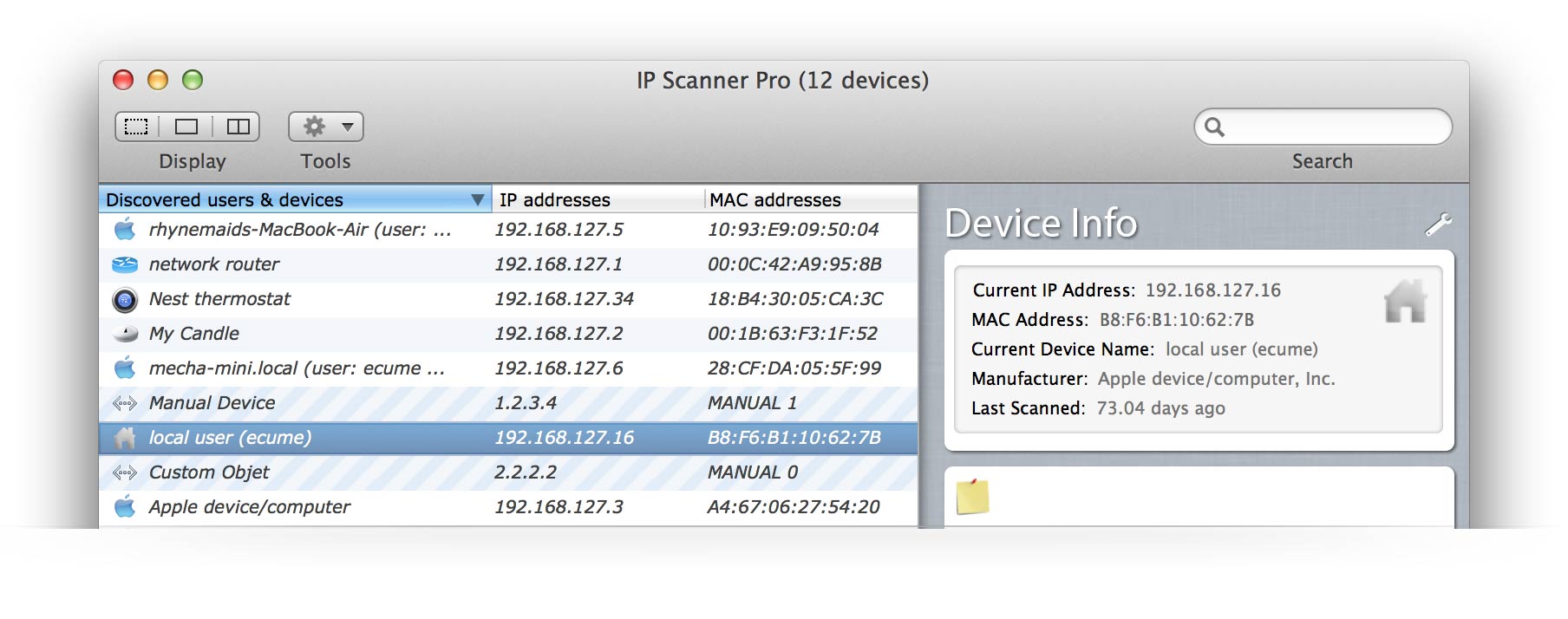 Network mac address