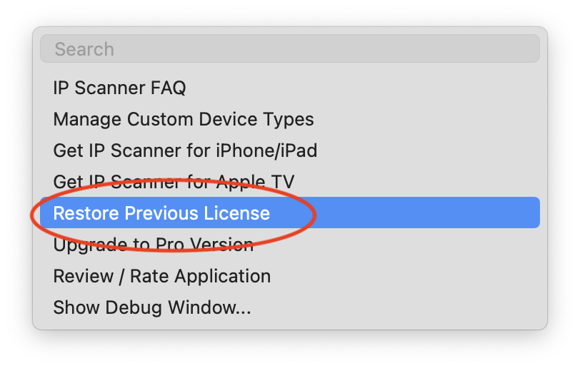 IP Scanner Restore In-app Purchase on Mac - 2